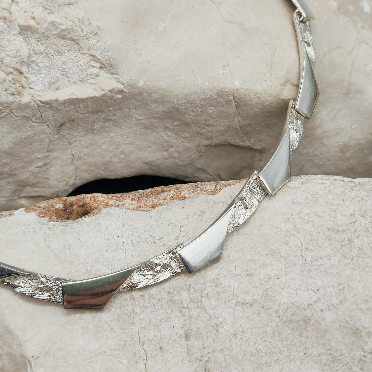 Vintage Modernist Silver Necklave by Riitta Hakala for Tammen Koru