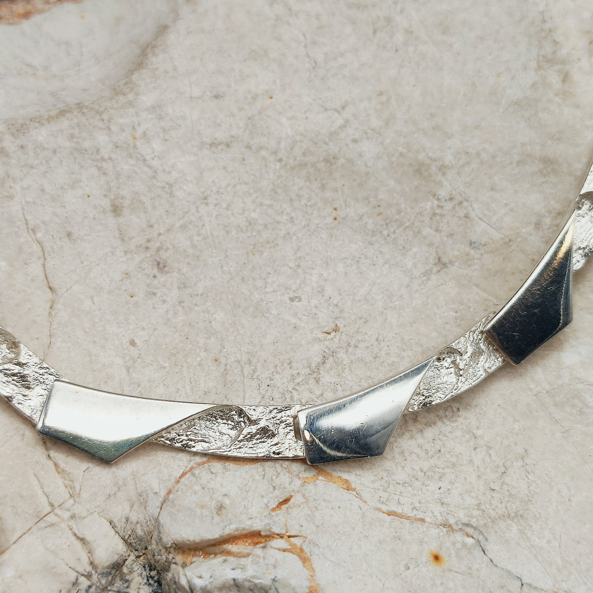 Vintage Modernist Silver Necklave by Riitta Hakala for Tammen Koru