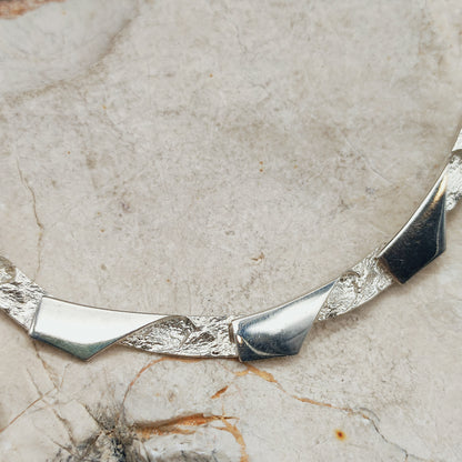Vintage Modernist Silver Necklave by Riitta Hakala for Tammen Koru