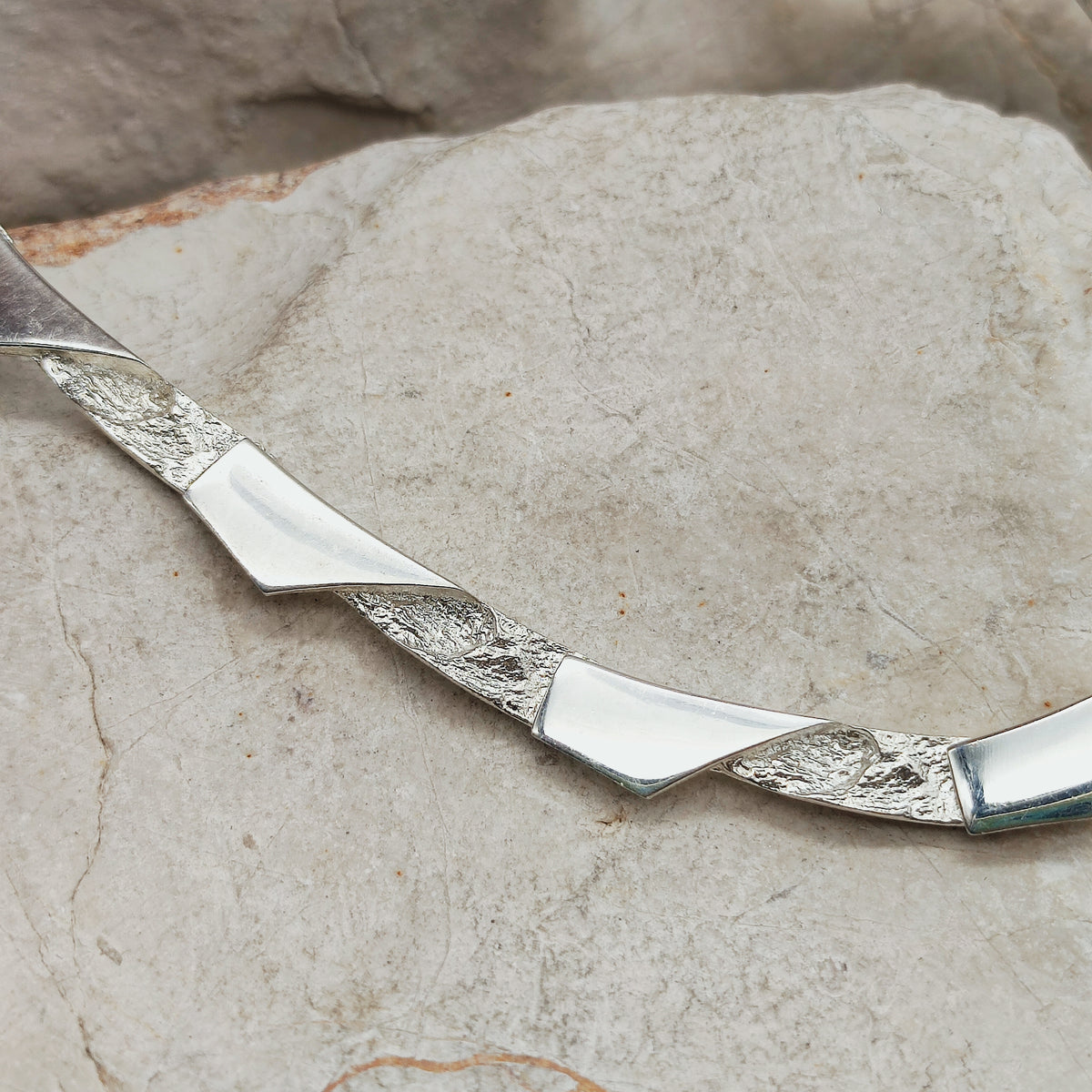 Vintage Modernist Silver Necklave by Riitta Hakala for Tammen Koru