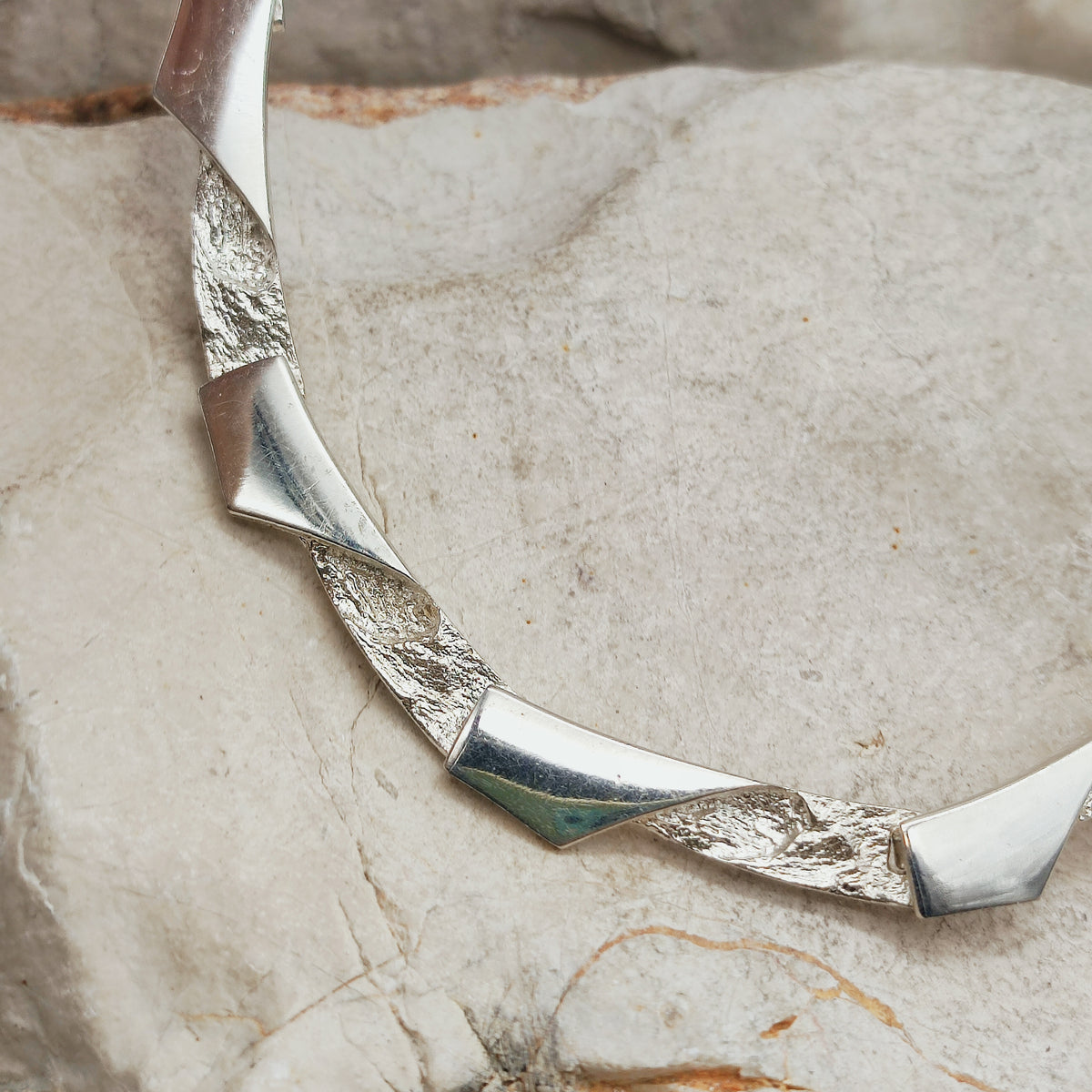 Vintage Modernist Silver Necklave by Riitta Hakala for Tammen Koru