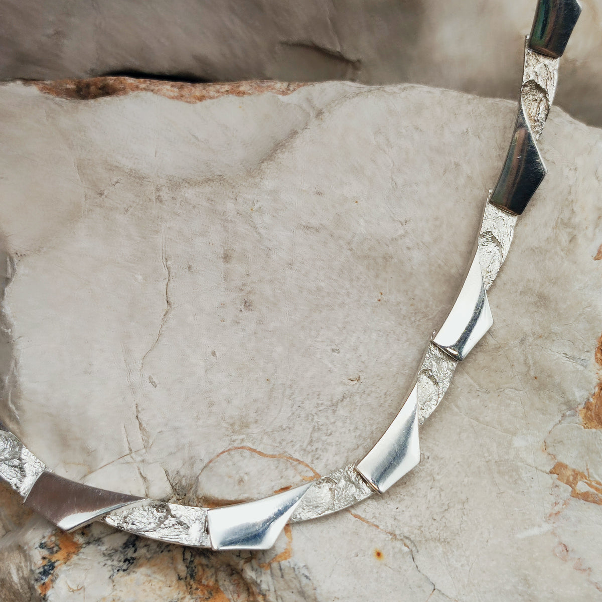 Vintage Modernist Silver Necklave by Riitta Hakala for Tammen Koru