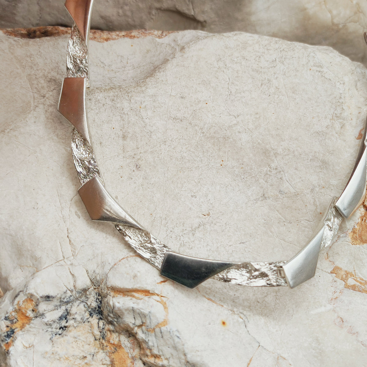 Vintage Modernist Silver Necklave by Riitta Hakala for Tammen Koru