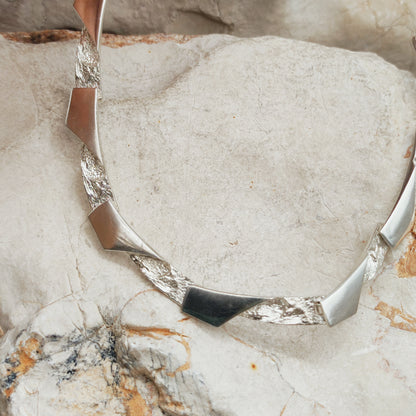 Vintage Modernist Silver Necklave by Riitta Hakala for Tammen Koru
