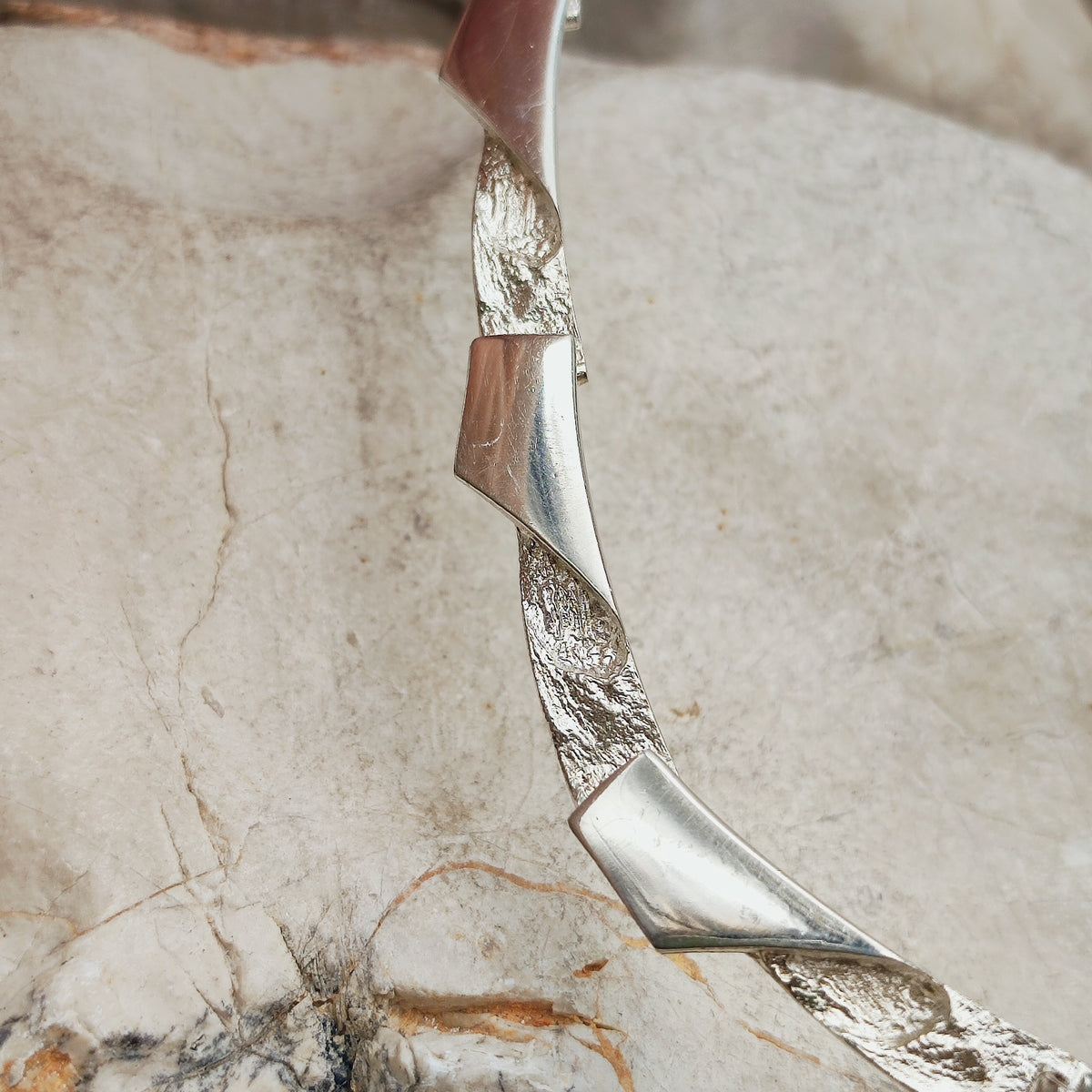 Vintage Modernist Silver Necklave by Riitta Hakala for Tammen Koru