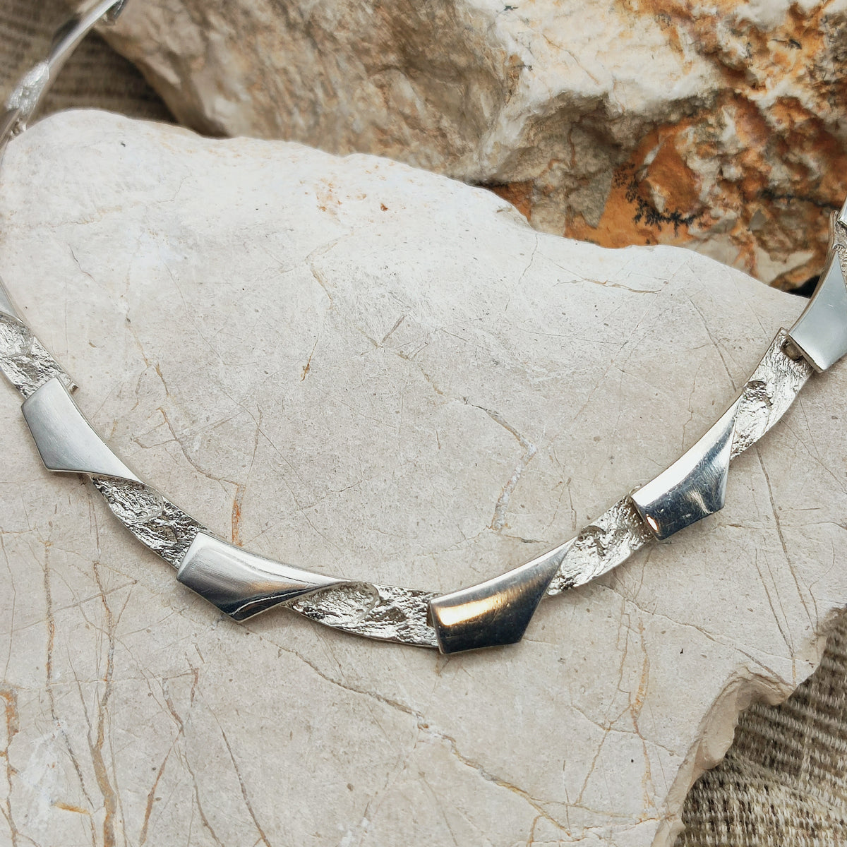 Vintage Modernist Silver Necklave by Riitta Hakala for Tammen Koru