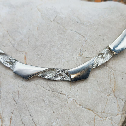 Vintage Modernist Silver Necklave by Riitta Hakala for Tammen Koru