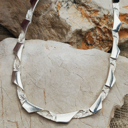 Vintage Modernist Silver Necklave by Riitta Hakala for Tammen Koru