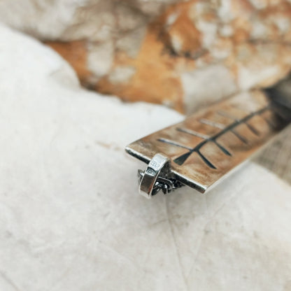 Vintage Mies De Wilde Brutalist Sterling Silver Couple Pendant Necklace