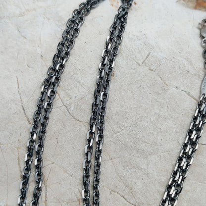 Vintage Mies De Wilde Brutalist Sterling Silver Couple Pendant Necklace