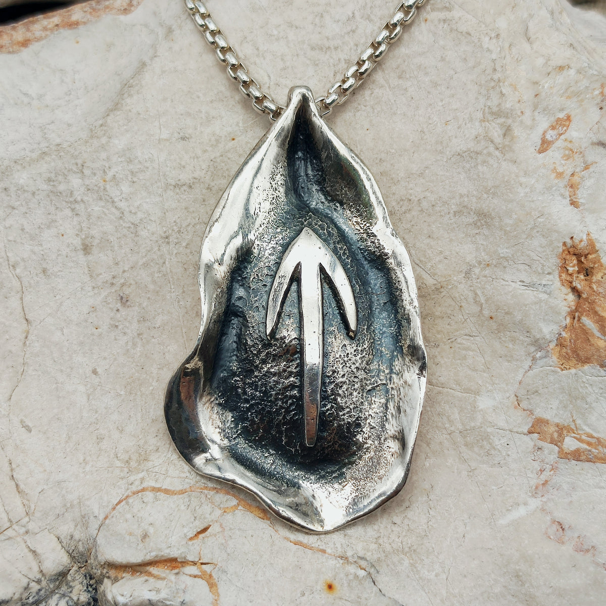 Vintage Mies De Wilde Brutalist Sterling Silver Abstract Pendant Necklace