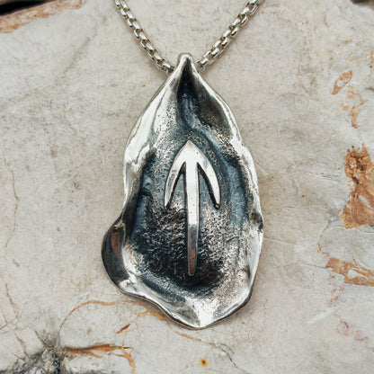 Vintage Mies De Wilde Brutalist Sterling Silver Abstract Pendant Necklace