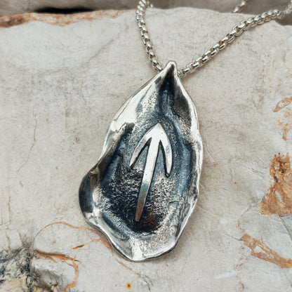 Vintage Mies De Wilde Brutalist Sterling Silver Abstract Pendant Necklace