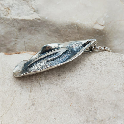 Vintage Mies De Wilde Brutalist Sterling Silver Abstract Pendant Necklace