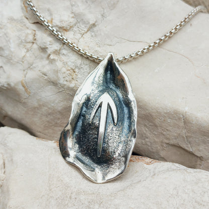 Vintage Mies De Wilde Brutalist Sterling Silver Abstract Pendant Necklace
