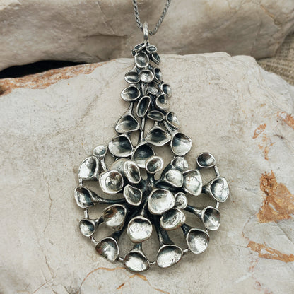 Vintage Hannu Ikonen Large Articulated Reindeer Moss Silver Necklace