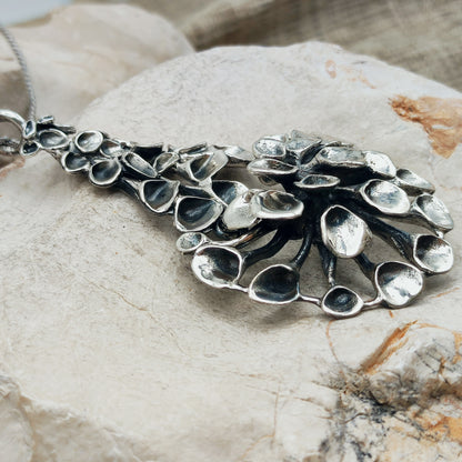 Vintage Hannu Ikonen Large Articulated Reindeer Moss Silver Necklace