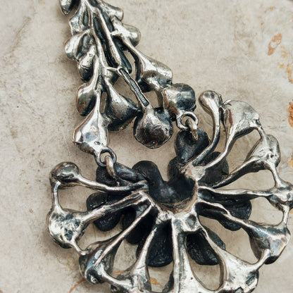 Vintage Hannu Ikonen Large Articulated Reindeer Moss Silver Necklace