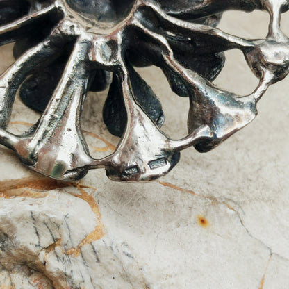 Vintage Hannu Ikonen Large Articulated Reindeer Moss Silver Necklace