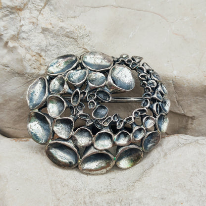 Vintage Hannu Ikonen Sterling Silver Reindeer Moss Brooch