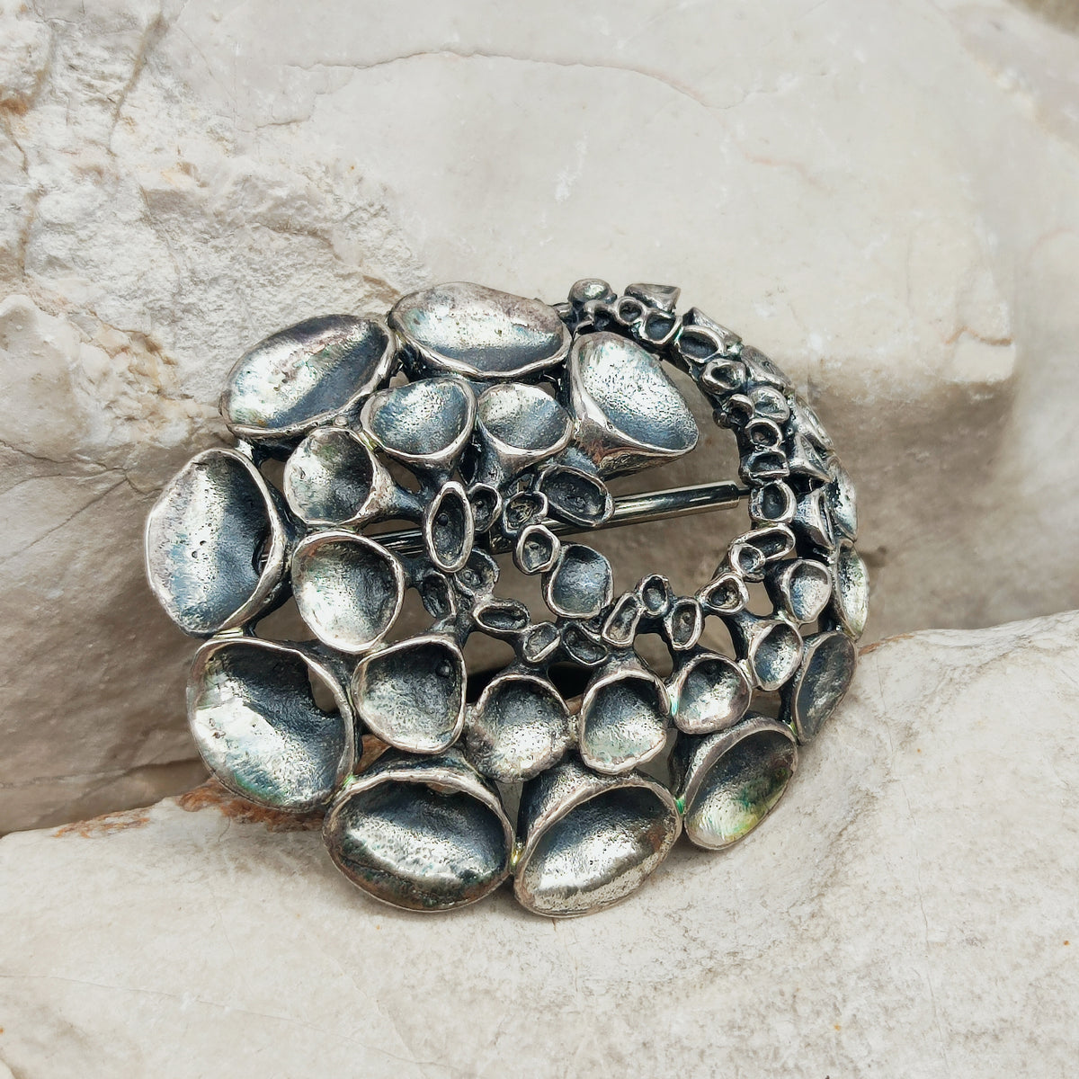 Vintage Hannu Ikonen Sterling Silver Reindeer Moss Brooch