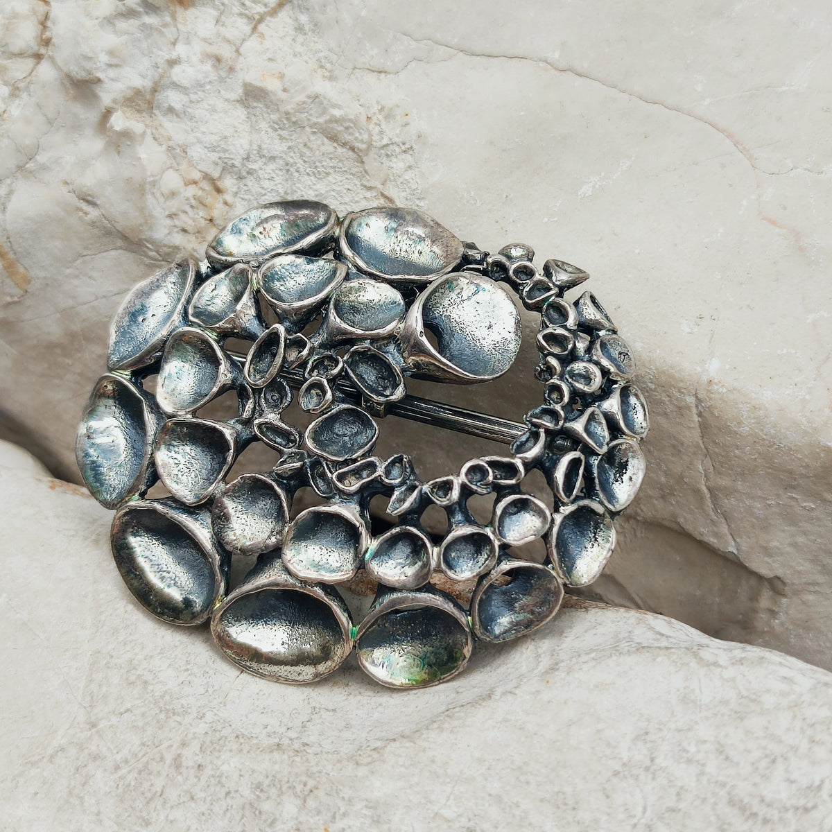 Vintage Hannu Ikonen Sterling Silver Reindeer Moss Brooch