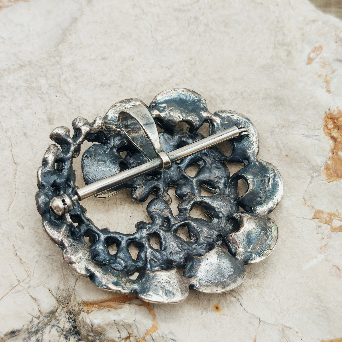 Vintage Hannu Ikonen Sterling Silver Reindeer Moss Brooch