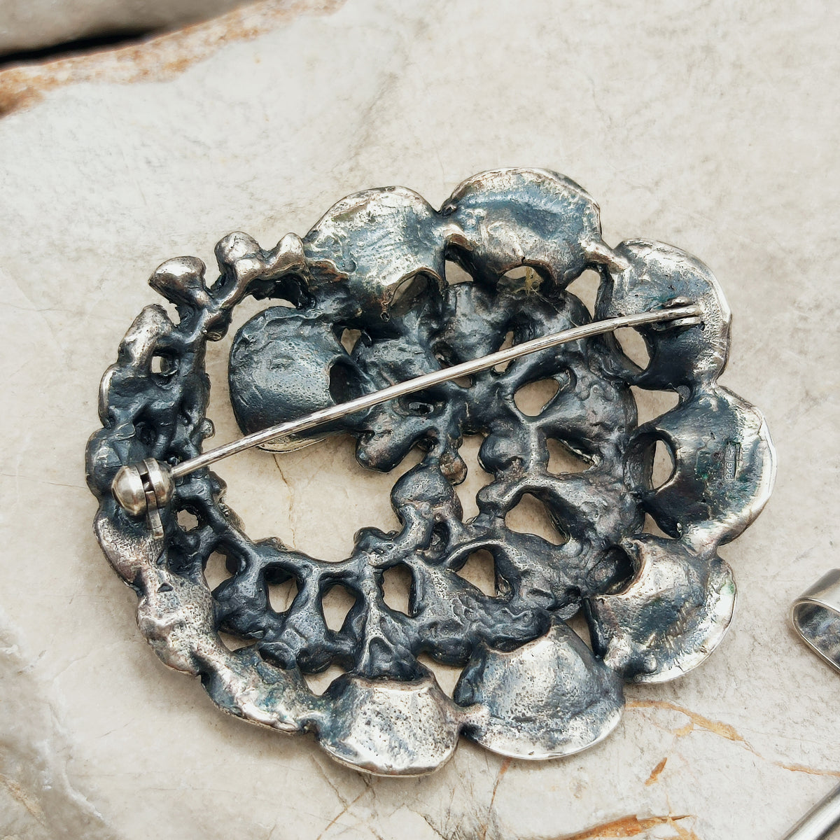 Vintage Hannu Ikonen Sterling Silver Reindeer Moss Brooch