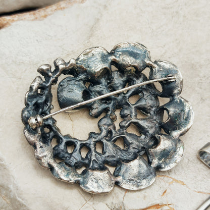 Vintage Hannu Ikonen Sterling Silver Reindeer Moss Brooch