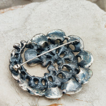 Vintage Hannu Ikonen Sterling Silver Reindeer Moss Brooch