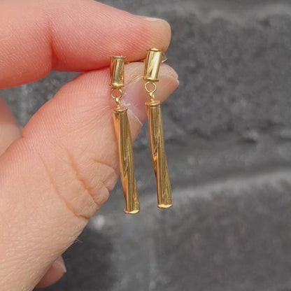 Vintage 9ct Gold Twisted Drop Earrings
