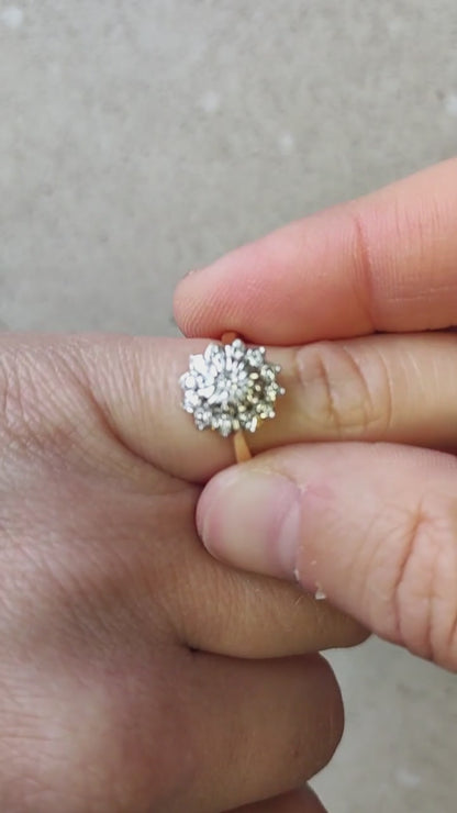 Vintage 9 Carat Gold Diamond Cluster Ring