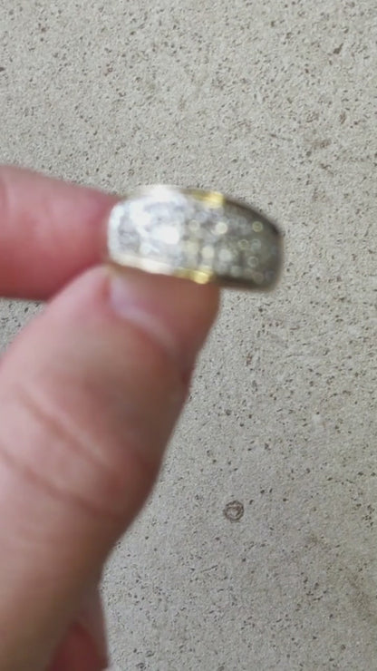 Vintage wide pavé Diamond ring in 9 Carat Gold
