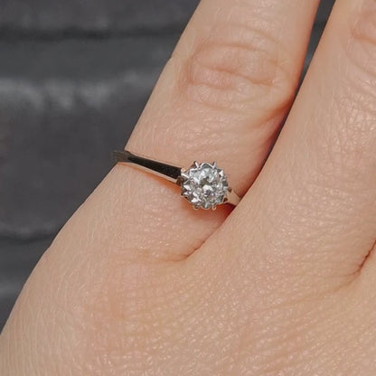 Vintage 0.30ct Diamond Solitaire Ring in 18K Gold and Platinum